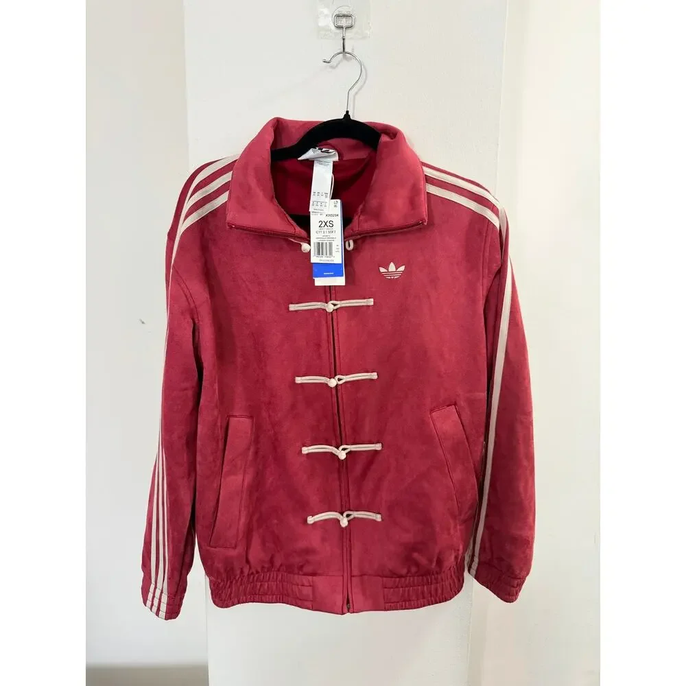 NWT Adidas Chinese New Year Jacket Coat Red Maroon Oversized Unisex 2XS